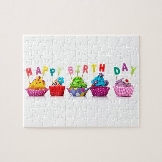 Happy Birthday Cupcakes Legpuzzel (Horizontaal)