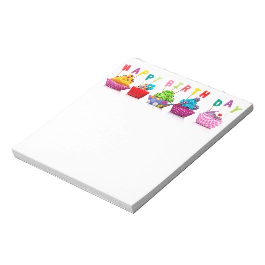 Happy Birthday Cupcakes Notitieblok (Linkerzijde)