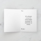 Happy Birthday Cupcakes op Waterverf Blue Custom Kaart (Binnen)