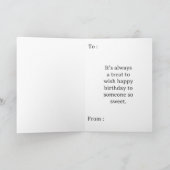 Happy Birthday Cupcakes op Waterverf Roze Custom Kaart (Binnen)