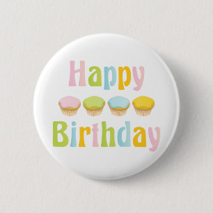 Happy Birthday Cupcakes Ronde Button 5,7 Cm