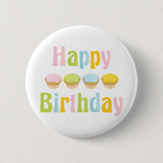 Happy Birthday Cupcakes Ronde Button 5,7 Cm