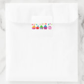 Happy Birthday Cupcakes Vierkante Sticker (Tas)