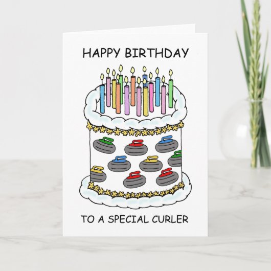 Happy Birthday Curling Stones Kaart (Voorkant)