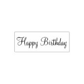 Happy Birthday Cursive Script-Sjabloon Zelfinktende Stempel (Design)