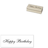 Happy Birthday Cursive Script Tekst Sjabloon Rubberstempel (Gestempeld)