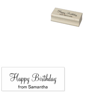 Happy Birthday Cursive Script Toevoegen aan Jouw n Rubberstempel