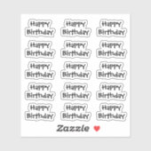 Happy Birthday Custom Age Text Color Black White Sticker (Vel)