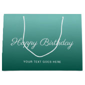 Happy Birthday Custom Blauwgroen Sjabloon Kalligra Groot Cadeauzakje (Voorkant)