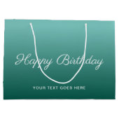 Happy Birthday Custom Blauwgroen Sjabloon Kalligra Groot Cadeauzakje (Achterkant)