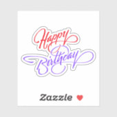 Happy Birthday Custom-Cut Vinyl Sticker (Vel)