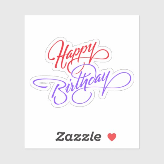 Happy Birthday Custom-Cut Vinyl Sticker (Vel)