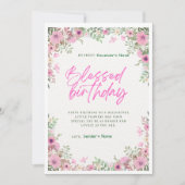 Happy Birthday Custom Digitale Bloemen Kaart (Voorkant)