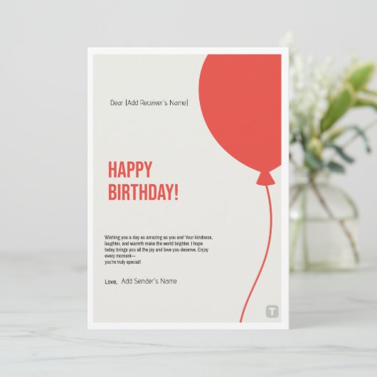 Happy Birthday Custom Digitale Kaart (Staand voorkant)