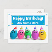 Happy Birthday Custom Egg Humor Holiday Briefkaart (Voorkant / Achterkant)