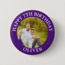Happy Birthday Custom Foto Naam Ronde Button 5,7 Cm