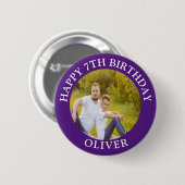 Happy Birthday Custom Foto Naam Ronde Button 5,7 Cm (Voorkant /achterkant)