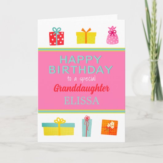 Happy Birthday Custom Grand-dochterkaart Feestdagen Kaart (Voorkant)