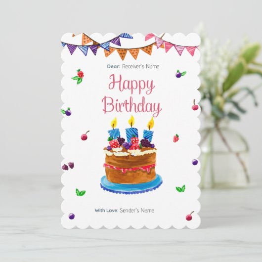 Happy Birthday Custom Kaart (Staand voorkant)