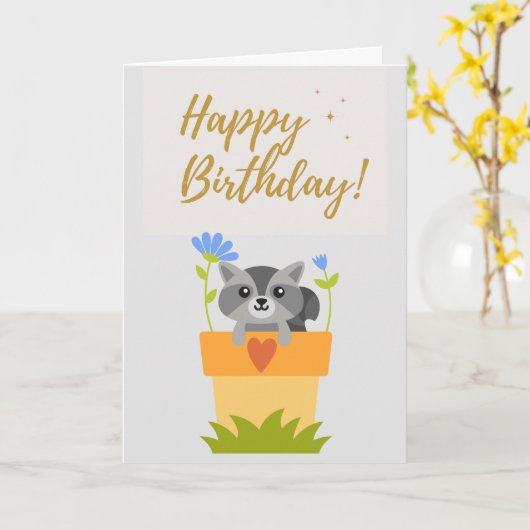 Happy Birthday Custom Kaart voor kinderen (Gele Bloem)