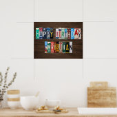 Happy Birthday Custom Licence Bord Lettering Sign Poster (Keuken)