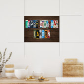 Happy Birthday Custom License Bord Sign LANDON Poster (Keuken)