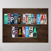 Happy Birthday Custom Licentie Bord Sign GRANDPA Poster (Voorkant)