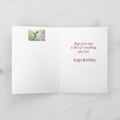 Happy Birthday Custom Naam Hummingbird Bird Natuur Kaart (Binnen)