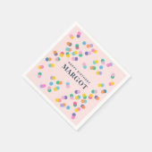 Happy Birthday Custom Name Confetti Blush Pink Servet (Hoek)