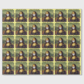 Happy Birthday Custom Name Face Mask Mona Lisa Cadeaupapier (Vlak)