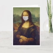 Happy Birthday Custom Name Face Mask Mona Lisa Kaart (Voorkant)