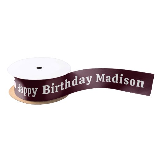 Happy Birthday Custom Name Personalized Satin Ribb Satijnen Lint (Spoel)