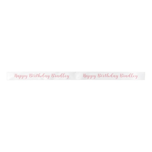 Happy Birthday Custom Name Persoonlijk Satijnen Lint (Voorkant)