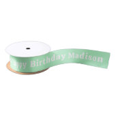 Happy Birthday Custom Name Persoonlijk Satijnen Lint (Spoel)
