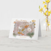 Happy Birthday Custom Name Waterverf Wildbloemen Kaart (Gele Bloem)