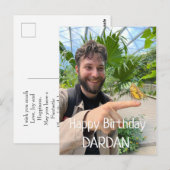 Happy Birthday Custom Photo Card Briefkaart (Voorkant / Achterkant)