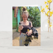 Happy Birthday Custom Photo Card Kaart (Gele Bloem)