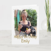 Happy Birthday Custom Photo Card Kaart (Voorkant)
