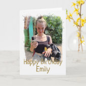 Happy Birthday Custom Photo Card Kaart (Gele Bloem)