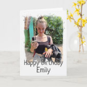 Happy Birthday Custom Photo Card Kaart (Gele Bloem)