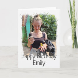 Happy Birthday Custom Photo Card Kaart