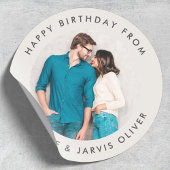 Happy Birthday Custom Photo Classic Round Sticker