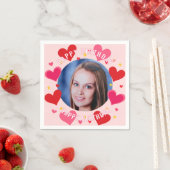 Happy Birthday Custom Photo Hearts Personalized Servet (Insitu)