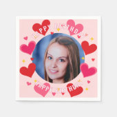 Happy Birthday Custom Photo Hearts Personalized Servet (Voorkant)