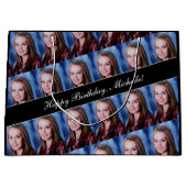 Happy Birthday Custom Photo Text Aangepast Groot Cadeauzakje (Voorkant)