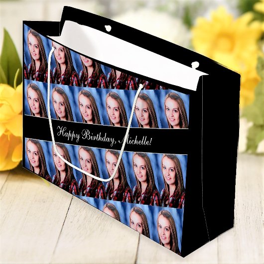 Happy Birthday Custom Photo Text Aangepast Groot Cadeauzakje