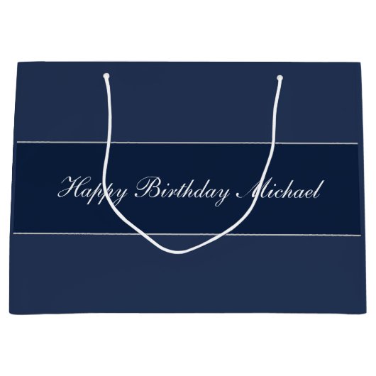 Happy Birthday Custom Script Text Name Groot Cadeauzakje (Voorkant)