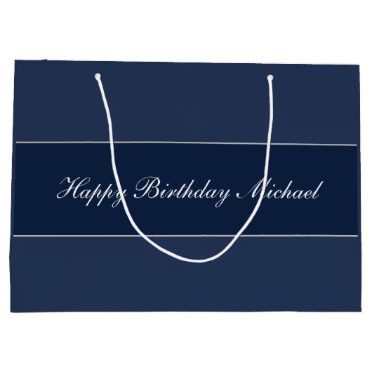 Happy Birthday Custom Script Text Name Groot Cadeauzakje (Achterkant)