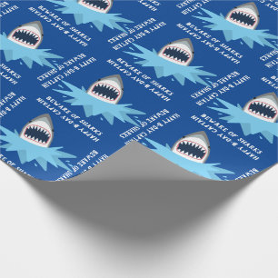 Happy Birthday Custom Shark Jaws Funny Cadeaupapier