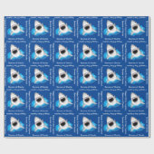 Happy Birthday Custom Shark Jaws Grappig Cadeaupapier (Vlak)